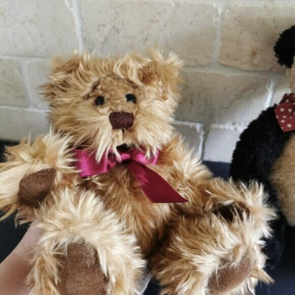 2 Retro Teddy Bears, Gregory Russ Bear and Jointed Ganz Panda Plush - Picture 4 of 6